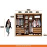 Guarda-roupa Casal 100% Mdf 6 Portas com Espelho 6 Gavetas Línea Novo Horizonte Cumaru/fendi - 3