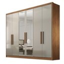 Ver imagem 1 de Guarda-roupa Casal 100% Mdf 6 Portas com Espelho 6 Gavetas Línea Novo Horizonte Cumaru/fendi