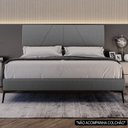 Ver mais imagens de Cama Casal Queen com Cabeceira 165cm Pés Metálicos Elisa S05 Linho Preto - Mpozenato
