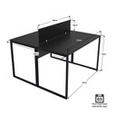 Ver imagem 3 de Escrivaninha Mesa Escritório 2 Lugares 120cm Industrial Preto
