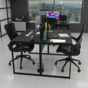 Ver imagem 5 de Escrivaninha Mesa Escritório 2 Lugares 120cm Industrial Preto