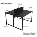Ver imagem 6 de Escrivaninha Mesa Escritório 2 Lugares 120cm Industrial Preto