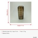 Ver imagem 3 de Vaso Decorativo de Vidro Marrom 28x11x11cm Enfeite Sala Mesa Estante Aparador
