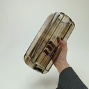 Ver mais imagens de Vaso Decorativo de Vidro Marrom 28x11x11cm Enfeite Sala Mesa Estante Aparador