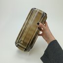 Ver imagem 6 de Vaso Decorativo de Vidro Marrom 28x11x11cm Enfeite Sala Mesa Estante Aparador