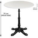 Ver imagem 2 de Base de Mesa Apus em Ferro Preto 75 Cm (alt) Tampo Mdp Redondo Branco 60 Cm (larg) X 2,5 Cm (alt)