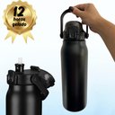 Ver imagem 7 de Garrafa Térmica Água Inox Academia Alça Tampa Não Vaza 12hs Quente/frio Copo Térmico Sport Creme