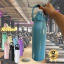 Ver imagem 3 de Garrafa Térmica Água Inox Academia Alça Tampa Não Vaza 12hs Quente/frio Copo Térmico Sport Creme