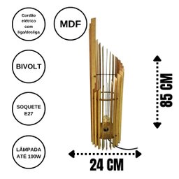 Abajur Grande de Chão ECLIPSE -:MDF CRU - 6