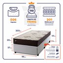 Ver imagem 2 de Conjunto Box Baú Allura Branco 96x203x65 c/ Molas Ensacadas