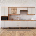 Ver imagem 1 de Cozinha Modulada 7 Peças Elena em MDF Cinamomo e Off White