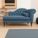 Ver imagem 1 de Recamier Divã Larissa 1,20cm Esquerdo Linho:azul/liso