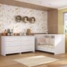 Berço 3 em 1 para Colchão 130 X 60cm com Cômoda Framboesa Multimóveis Mp4295 Branco - 1