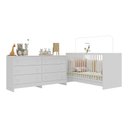 Ver imagem 2 de Berço 3 em 1 para Colchão 130 X 60cm com Cômoda Framboesa Multimóveis Mp4295 Branco