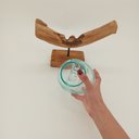 Ver imagem 5 de Vaso Decorativo Escorrido Base Madeira Vidro 27x14x37cm Enfeite Casa