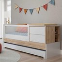 Ver imagem 1 de Berço Cama Sol e Mar Divicar Branco Acetinado/Carvalho Treviso