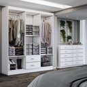 Ver imagem 2 de Guarda-roupa Casal Maya 6 Portas 2 Gavetas com Cômoda 10 Gavetas Branco - Panorama Móveis