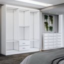 Ver imagem 5 de Guarda-roupa Casal Maya 6 Portas 2 Gavetas com Cômoda 10 Gavetas Branco - Panorama Móveis