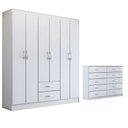 Ver imagem 3 de Guarda-roupa Casal Maya 6 Portas 2 Gavetas com Cômoda 10 Gavetas Branco - Panorama Móveis
