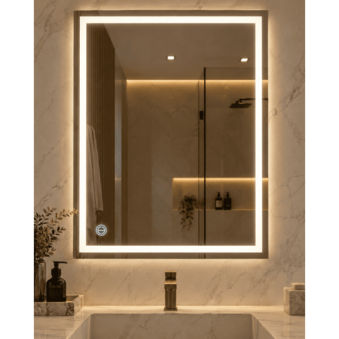 Espelho 4mm 60x80 Iluminação Luz LED 3 Cores 0,80x0,60 Touch Screem Toque 80x60