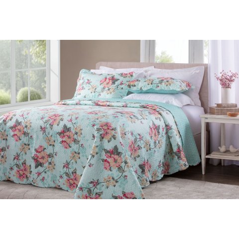 Kit Colcha Bouti Shabby Chic King 260x280 100% Poliéster - Rozac - Floral 8