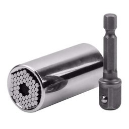 Jogo Kit Chave Soquete Universal Multifuncional + Adaptador de 7 a 19mm - 1