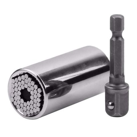 Jogo Kit Chave Soquete Universal Multifuncional + Adaptador de 7 a 19mm