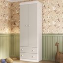 Ver imagem 1 de Guarda-roupa Infantil 62cm 2 Portas e 2 Gavetas Encanto Multimóveis Mp4446 Branco/off White