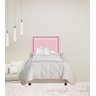 Cabeceira Estofada Luxo Solteiro Reta Corino Rosa com Tacha - 1