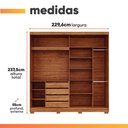 Ver imagem 3 de Guarda Roupas Casal 2 Portas de Correr com Espelho 4 Gavetas 100% MDF Livia