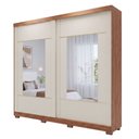 Ver imagem 1 de Guarda Roupas Casal 2 Portas de Correr com Espelho 4 Gavetas 100% MDF Livia