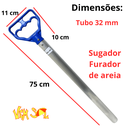 Ver imagem 2 de Furador Pressão Saca Areia Sugador Guarda-sol Praia Vem Sol 75 Cm