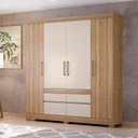 Ver imagem 4 de Guarda Roupa Casal 4 Portas Bilbao Amêndola Off White - Demóbile