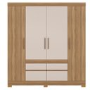 Ver imagem 2 de Guarda Roupa Casal 4 Portas Bilbao Amêndola Off White - Demóbile