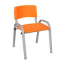 Ver imagem 3 de Kit 12 Cadeira Iso Infantil Creche, Escola Base Cinza Laranja