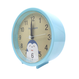 Relógio Despertador Analogico Estilo Antigo Pequeno Alarme Retrô Redondo Azul - 3