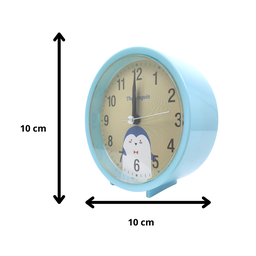 Relógio Despertador Analogico Estilo Antigo Pequeno Alarme Retrô Redondo Azul - 4