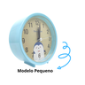 Relógio Despertador Analogico Estilo Antigo Pequeno Alarme Retrô Redondo Azul - 2