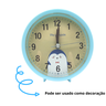 Relógio Despertador Analogico Estilo Antigo Pequeno Alarme Retrô Redondo Azul - 7