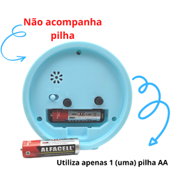 Relógio Despertador Analogico Estilo Antigo Pequeno Alarme Retrô Redondo Azul - 5