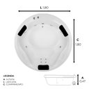 Ver imagem 3 de Banheira Redonda Taurus Completa com Hidro em Acrílico