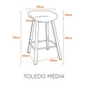 Ver imagem 3 de Conjunto 4 Banquetas Minimalista Média com Base de Aço Toledo Fratini