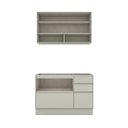 Ver imagem 3 de Cozinha Compacta Fineze 2 Portas 4 Gavetas com Vidro 100% MDF Areia Hp/Cinamomo - Henn