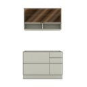 Ver imagem 2 de Cozinha Compacta Fineze 2 Portas 4 Gavetas com Vidro 100% MDF Areia Hp/Cinamomo - Henn