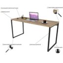Ver imagem 5 de Escrivaninha Mesa Escritório Diretor Estilo Kuadra 150cm Industrial Carvalho Marrom