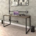 Ver imagem 1 de Escrivaninha Mesa Escritório Diretor Estilo Kuadra 150cm Industrial Carvalho Dark Marrom