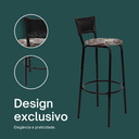 Ver imagem 4 de Kit 2 Banquetas para Bancada Banco Alto Junco Preto Balcão Cozinha Gourmet Bar Área de Lazer Piscina