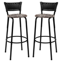 Ver imagem 1 de Kit 2 Banquetas para Bancada Banco Alto Junco Preto Balcão Cozinha Gourmet Bar Área de Lazer Piscina