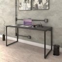 Ver imagem 1 de Escrivaninha Mesa Escritório Diretor Estilo Kuadra 150cm Industrial Preto Ônix