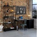 Ver imagem 7 de Escrivaninha Mesa Escritório Diretor Estilo Kuadra 150cm Industrial Preto Ônix